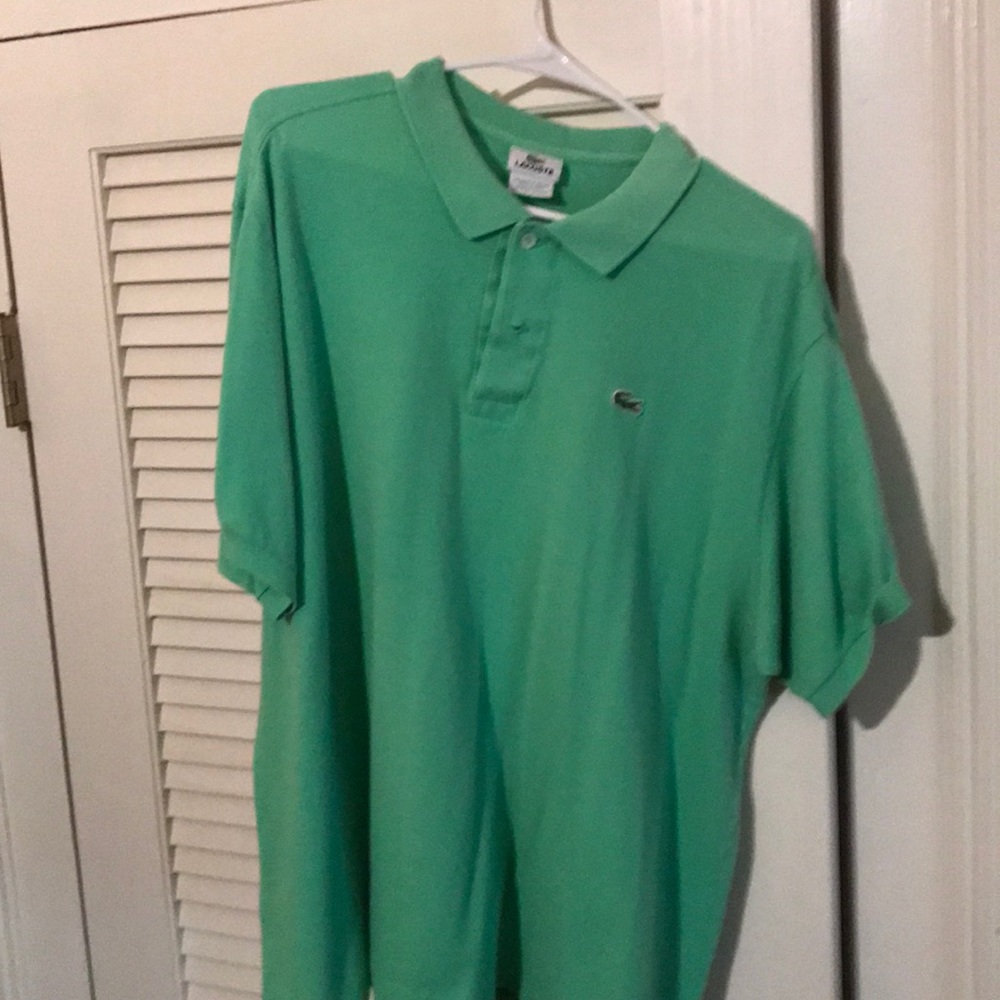 Sea green SS Lacoste collared shirt